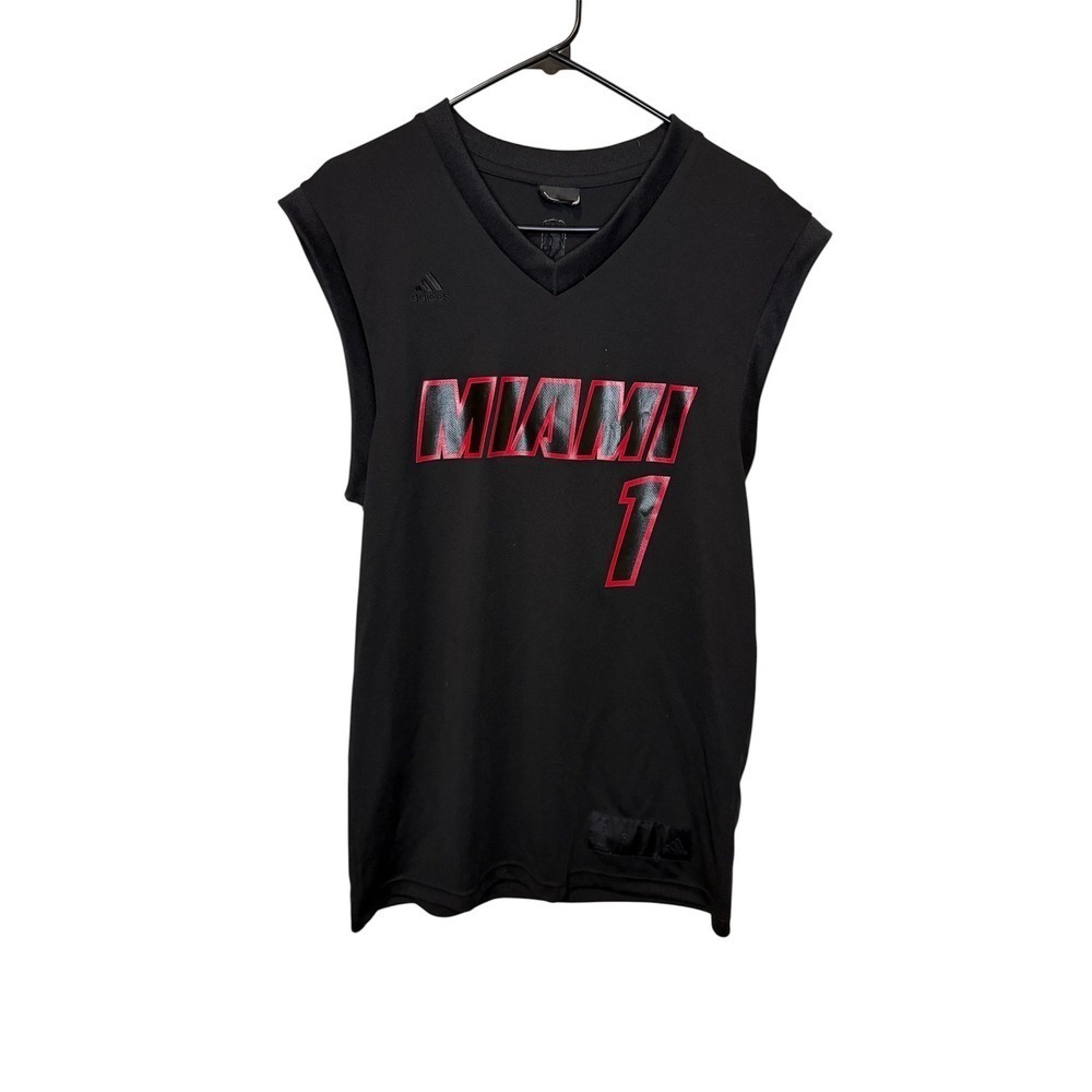 Adidas NBA Miami Heat Chris Bosh #1 Jersey Sleeveless Black Mens Small
